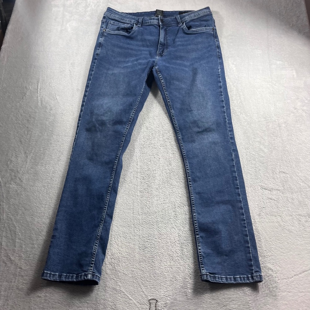 The Perfect Jean NYC Mens 36x32 Slim Fit Medium Wash Blue Denim Jeans